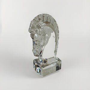 Baccarat crystal horse head sculpture